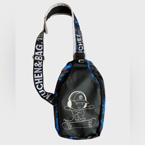 Kuchen & Bag Cross Body Sling Bag Black Blue Fanny Pack Adjusable Strap Vegan